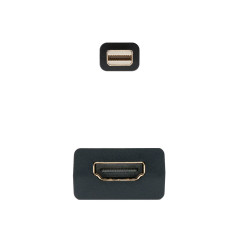 Cable nanocable conversor minidisplay port a hdmi macho - hembra 15cm negro
