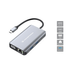 Conceptronic DONN21G laptop dock port replicator Wired USB 3.2 Gen 1 (3.1 Gen 1) Type-C Gray