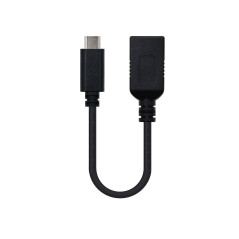 Nanocable USB 3.1, 0.15m cavo USB USB 3.2 Gen 2 (3.1 Gen 2) 0,15 m USB A USB C Nero