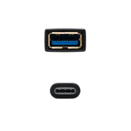 Cable otg usb tipo a 3.1 a usb tipo c 3.1 nanocable 15cm -  hembra - macho -  negro