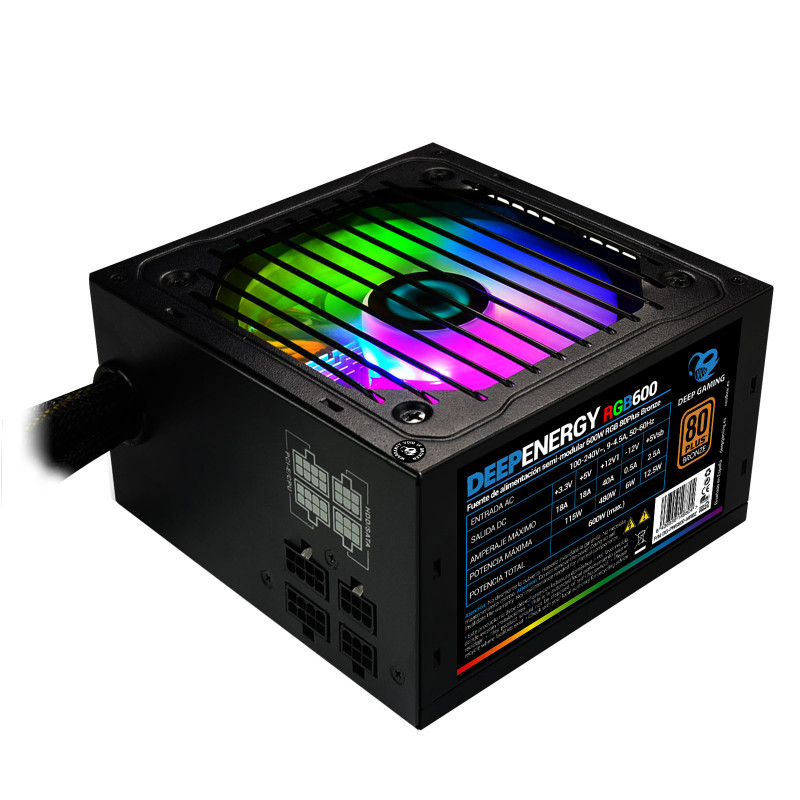Fuente de alimentacion coolbox deep energy rgb600 - 600w 80+ bronze gaming rgb Fuente de alimentacion coolbox deep energy rgb600 - 600w 80+ bronze gaming rgb