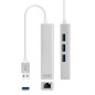 Cable usb tipo a 3.0 a ethernet gigabit+3xusb nanocable 0.15m plata Cable usb tipo a 3.0 a ethernet gigabit+3xusb nanocable 0.15m plata