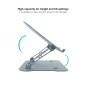 Soporte - base elevador tooq para portatil tablets libros aluminio ajustable ergonmico gris