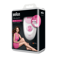 Braun Silk-épil 3 81663311 epilatore 20 pinzette Bianco, Rosa