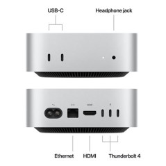 ORDENADOR APPLE MAC MINI SILVER M4 CHIP M4 10C 24GB SSD 512G