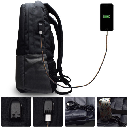 Mochila ewent urban notebook backpack 17.3 pulgadas with puerto de carga usb