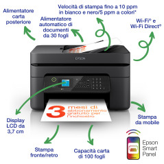 Multifuncin inyeccin epson workforce wf - 2930dwf color wifi duplex fax