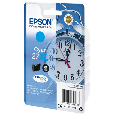 Cartucho tinta epson t271240 27xl cian wf - 3620 - 3460dtwf - dwf -  despertador