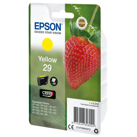 Cartucho tinta epson 29 c13t29844012 amarillo xp235 - xp332 - xp3357xp4327xp435 -  fresa