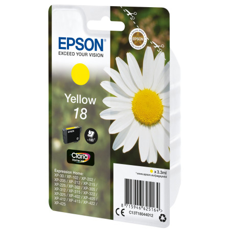 Cartucho tinta epson t180440 amarillo xp - 102 - 205 - 305 - 405 - 30 - margarita