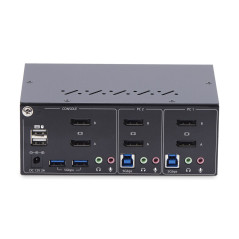 StarTech.com KVM Switch DisplayPort a 2 porte per doppio monitor DP, 4K 60Hz, 2 porte HID USB 2.0, Hub 2 porte USB 5Gbps,