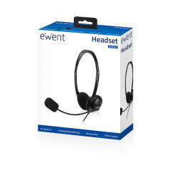 Ewent EW3567 cuffia e auricolare Cablato A Padiglione Musica e Chiamate Nero