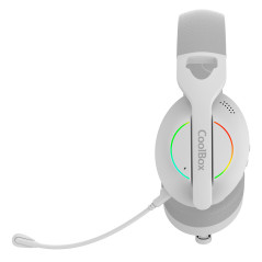 CoolBox WB01 RGB Auricolare Con cavo e senza cavo A Padiglione Gaming USB tipo-C Bluetooth Bianco