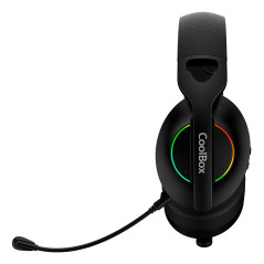 CoolBox WB01 RGB Headset Wired & Wireless Head-band Gaming USB Type-C Bluetooth Black