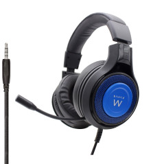 Ewent PL3322 cuffia e auricolare Cablato Passanuca Gaming Nero, Blu