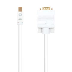 Cable nanocable conversor mini dp a vga mini dp - m -  vga - m blanco 3.0 m