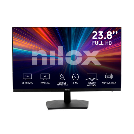Nilox MONITOR 23.8" NXM24FHD11 LED FHD 75HZ 16:9 5MS HDMI/VGA computer monitor 24" 1920 x 1080 pixels Full HD Black
