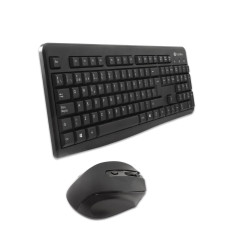 CoolBox COO-KTR-02W keyboard Mouse included Office RF Wireless QWERTY Spanish Black