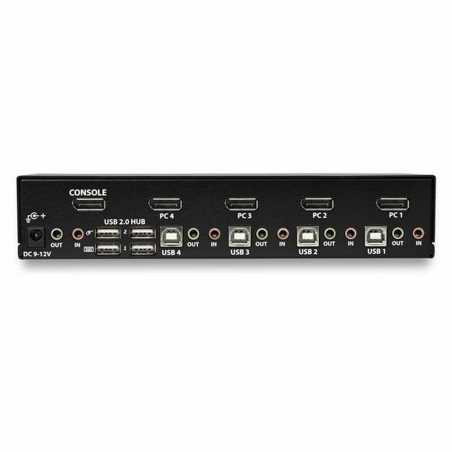 StarTech.com Switch KVM DisplayPort a 4 porte - 4K 60Hz - Schermo singolo - Switch KVM USB UHD DP 1.2 a doppia porta - Hub USB