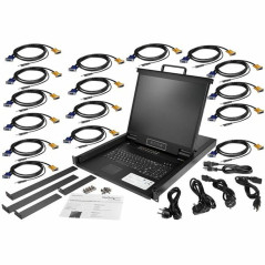 StarTech.com Console KVM per Armadio Rack - Monitor LCD 19" - KVM Switch VGA a 16 porte integrato - Cassetto KVM 1U Montabiole
