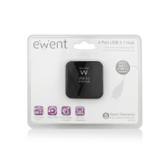 Ewent EW1134 interface hub USB 3.2 Gen 2 (3.1 Gen 2) Type-A 5000 Mbit s Black