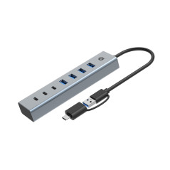 Hub usb 3.0 conceptronic hubbies20gp 7 puertos usb - c a 3xusb - c 4xusb - a con alimentador