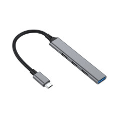 Hub usb tipo c equip life 1 x usb tipo c - 3 x usb 2.0 - aluminio