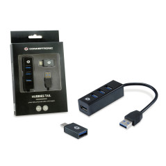 Hub usb 3.0 conceptronic hubbies04b 4 puertos con adaptador otg usb tipo c