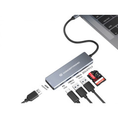 Conceptronic DONN23G laptop dock port replicator Wired USB 3.2 Gen 1 (3.1 Gen 1) Type-C Gray