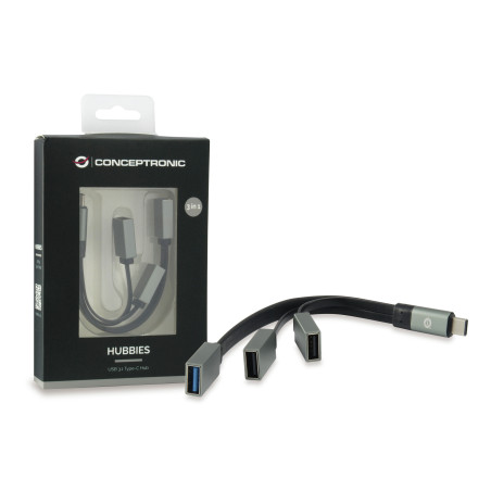 Conceptronic HUBBIES01G hub di interfaccia USB 3.2 Gen 2 (3.1 Gen 2) Type-C 5000 Mbit/s Grigio