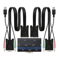 Nanocable 10.12.0001 switch per keyboard-video-mouse (kvm) Montaggio rack Nero