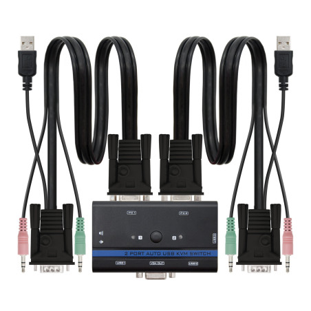 Nanocable 10.12.0001 switch per keyboard-video-mouse (kvm) Montaggio rack Nero