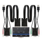 Conmutador kvm nanocable vga usb 1u - 2pc+cable - negro Conmutador kvm nanocable vga usb 1u - 2pc+cable - negro