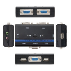 Nanocable 10.12.0001 switch per keyboard-video-mouse (kvm) Montaggio rack Nero