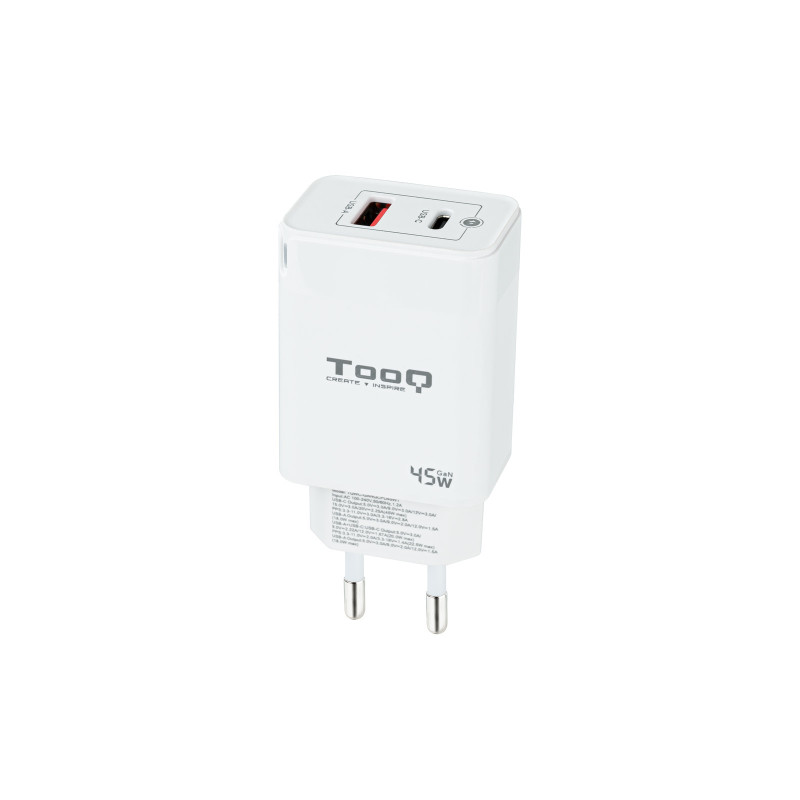 TooQ TQWC-GANQCPD45WT Caricabatterie per dispositivi mobili Universale Bianco AC Ricarica rapida Interno TooQ TQWC-GANQCPD45WT Caricabatterie per dispositivi mobili Universale Bianco AC Ricarica rapida Interno