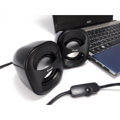 Altavoces 2.0 equip life mini 6w rms color negro jack 3.5 pulgadas alimetancion usb