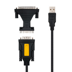 Cable conversor usb tipo a a rs232 nanocable 1.8m -  macho - macho -  incluye adaptador db9(h) a db25(m)