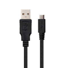 Cable usb tipo a 2.0 a micro usb tipo b nanocable 1.8m negro  macho - macho