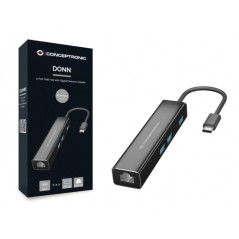 Conceptronic DONN07B laptop dock/port replicator USB 3.2 Gen 1 (3.1 Gen 1) Type-C Black