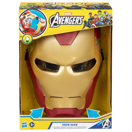 Marvel Avengers Maschera Flip FX di Iron Man, con effetti luminosi, replica per giochi d'imitazione