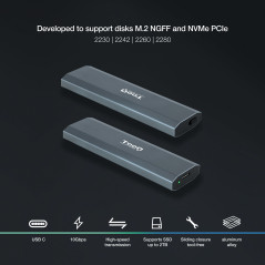 TooQ Shura SSD enclosure Gray M.2