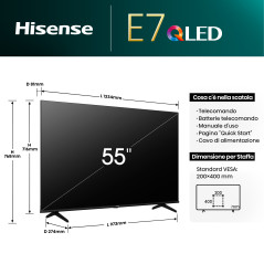 Tv hisense 55 pulgadas qled 4k uhd -  55e7nq -  smart tv