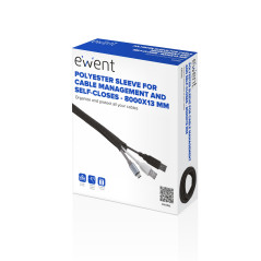 Ewent EW1561 cable organizer Universal Cable sleeve Black 1 pc(s)
