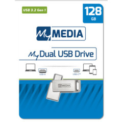 MyMedia MyDual USB 3.2 Gen 1 unità flash USB 128 GB USB Type-A   USB Type-C 3.2 Gen 1 (3.1 Gen 1) Argento