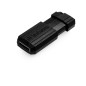 VERBATIM PENDRIVE PINSTRIPE 128GB HI-SPEED RETRACTIL USB 2.0 BLACK