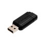 VERBATIM PENDRIVE PINSTRIPE 128GB HI-SPEED RETRACTIL USB 2.0 BLACK