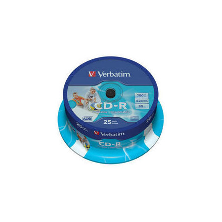 Verbatim CD-R AZO Wide Inkjet Printable 700 MB 52x 25 pz