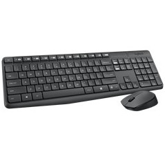 Teclado + mouse logitech mk235 wireless inalambrico resistente a salpicaduras
