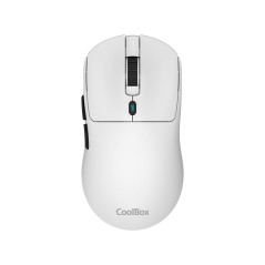 Mouse raton coolbox w03 ultraligero blanco 10000 dpi gaming inalambrico rf+bt