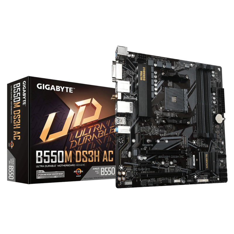 Placa base gigabyte am4 b550m ds3h ac ddr4